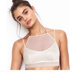 Victoria’s Secret Dot Mesh Lace High Neck Bralette